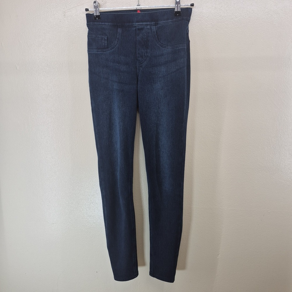 Spanx Jean-ish Ankle Leggings Women's XS Dark Blue Wash Pull On Stretch 20018R